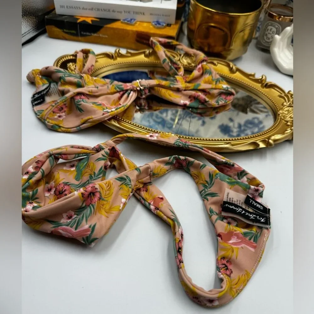 🆕 LOVE & LEMONS 🧿 NWOT Antigua Knot Thong Bikini Set - Size Small